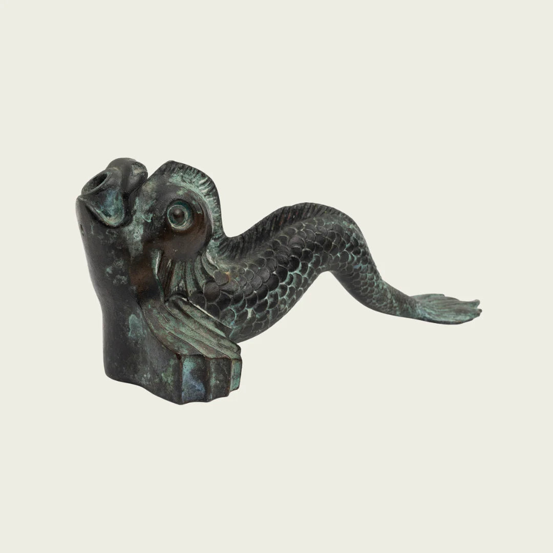 1950's Patinated Bronze Sculpture Of A Fish In The Style Of Carl Milles