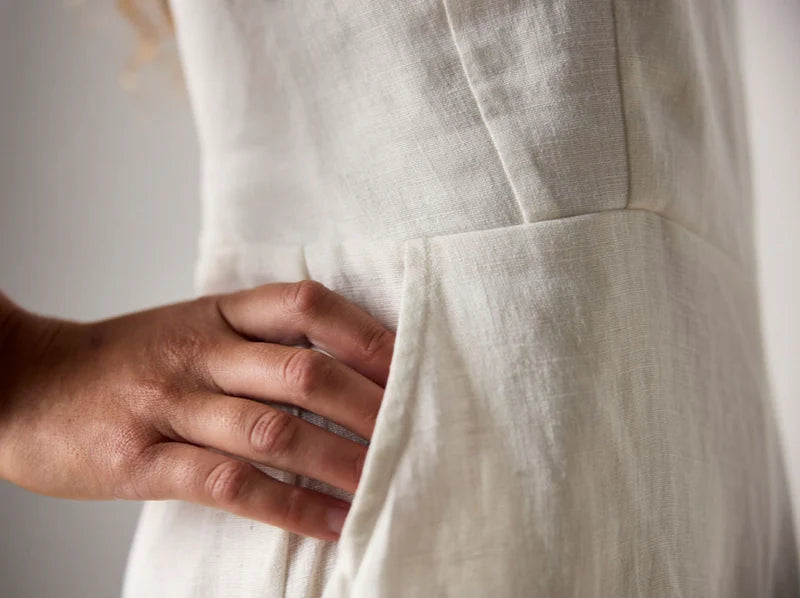 Combinaison Isabella en lin français - Blanc