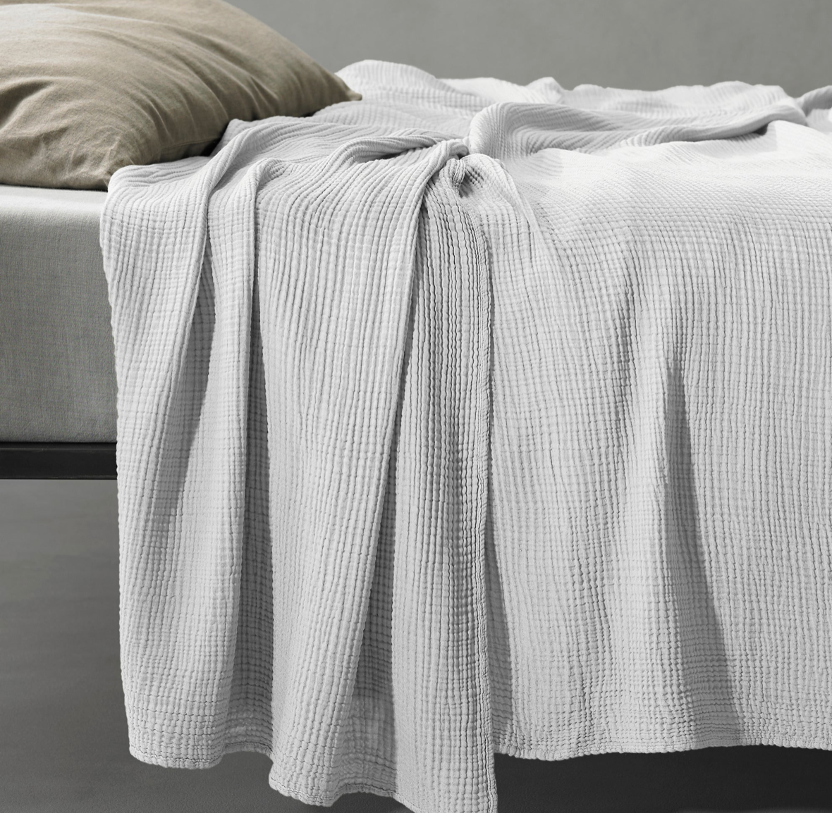 Gray Cotton Voile Bedspread