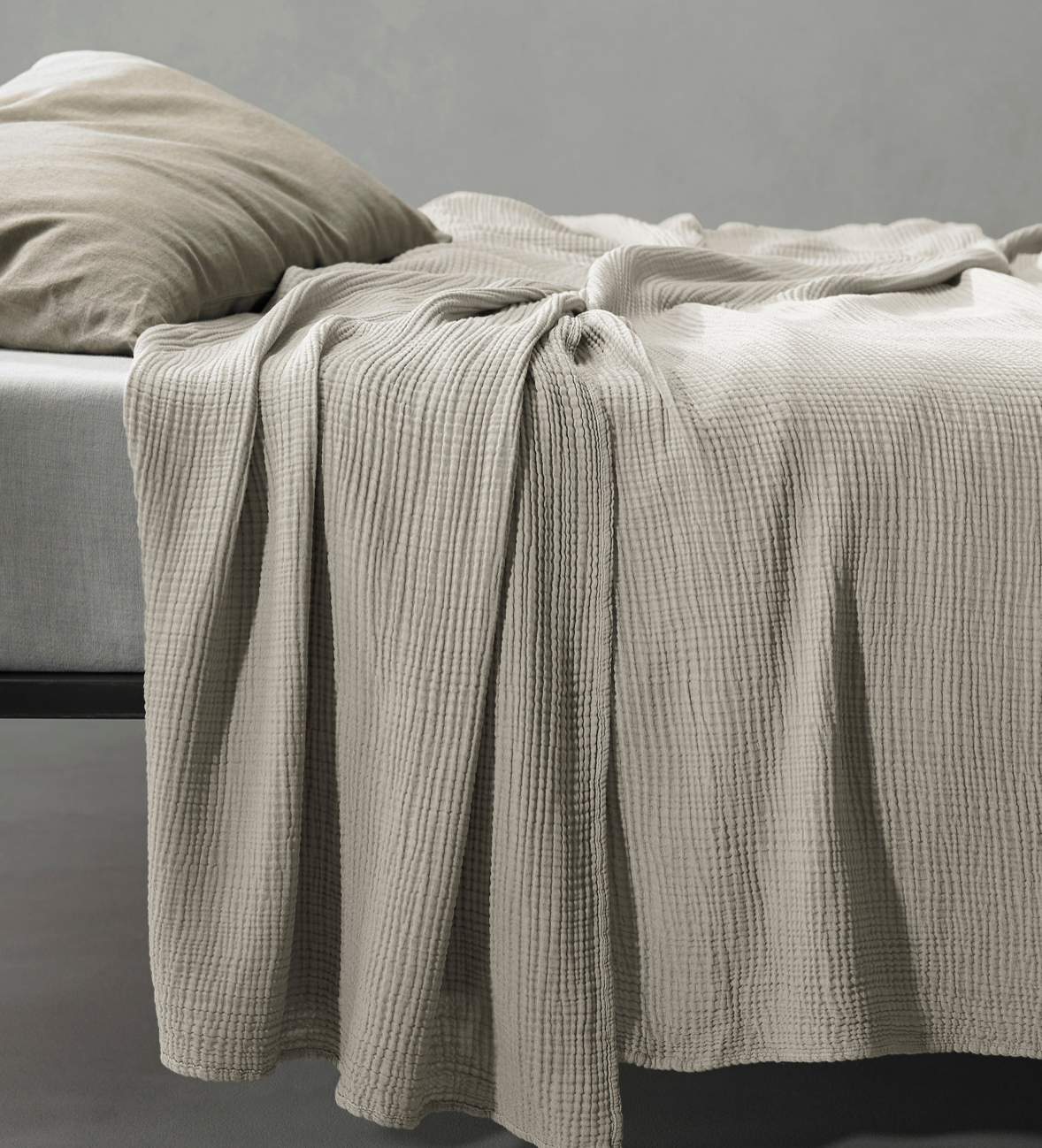 Light Slate Gray Cotton Voile Bedspread