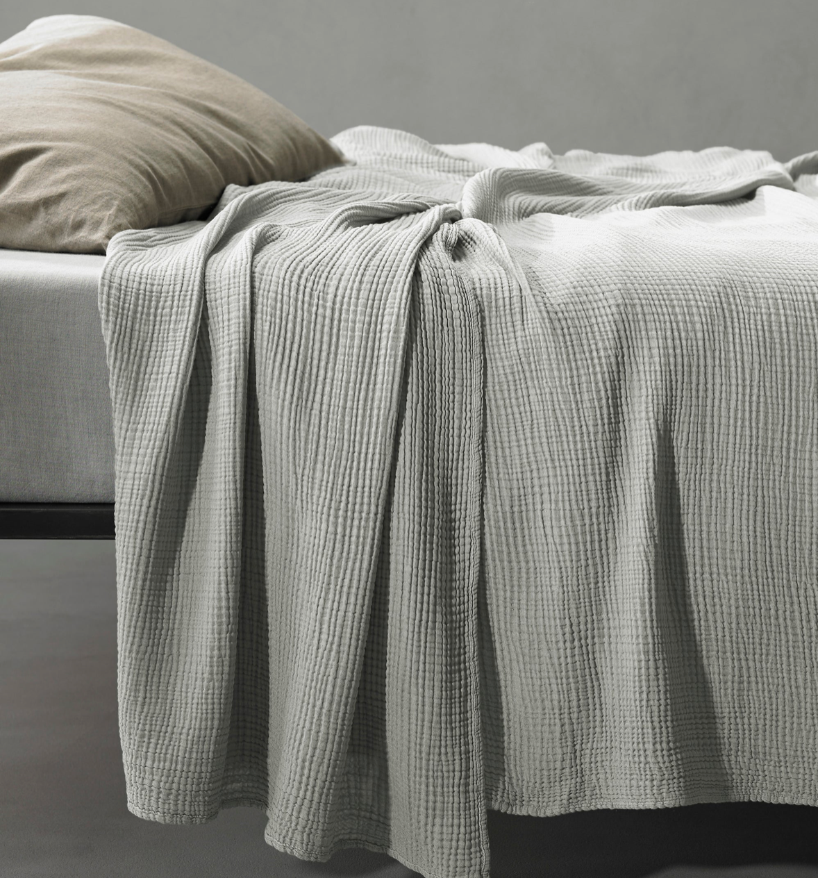 Light Slate Gray Cotton Voile Bedspread
