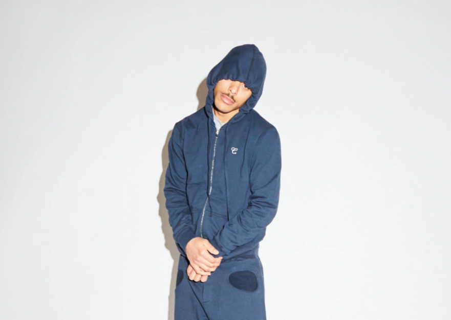 SUDADERA CON CAPUCHA Y CREMALLERA CON LOGO TRIDENT - Azul