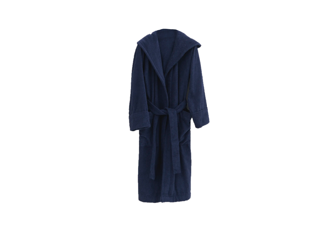 Dark Slate Gray Hooded Bathrobe - Navy