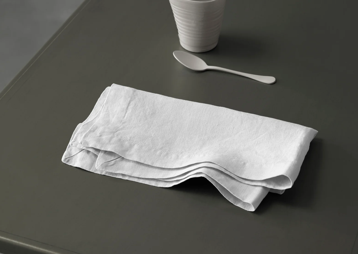 Dark Slate Gray Tab  Napkin- Bianco