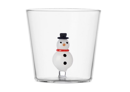Vaso de muñeco de nieve con cuentos de Navidad
