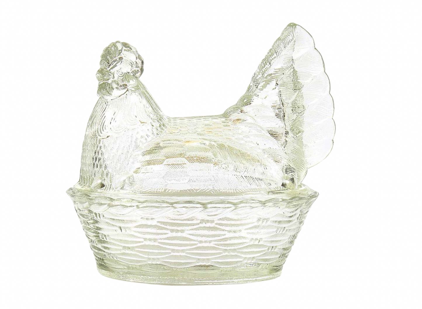 Cast Glass Egg Holder in the form of a Hen