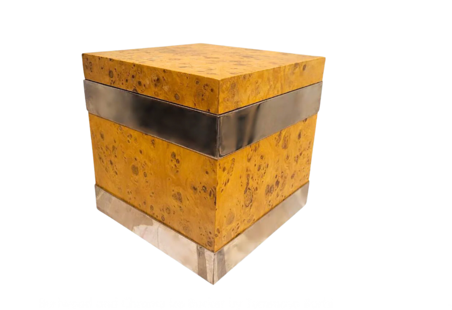 Burlwood and Chrome Ice Bucket by Tommaso Barbi