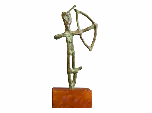 Patinated Bronze Midcentury Abstract Archer Sculpture