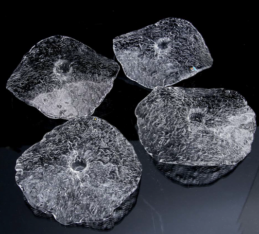 Glass “Manet” Candlesticks by Uno Westerberg for Pukeberg