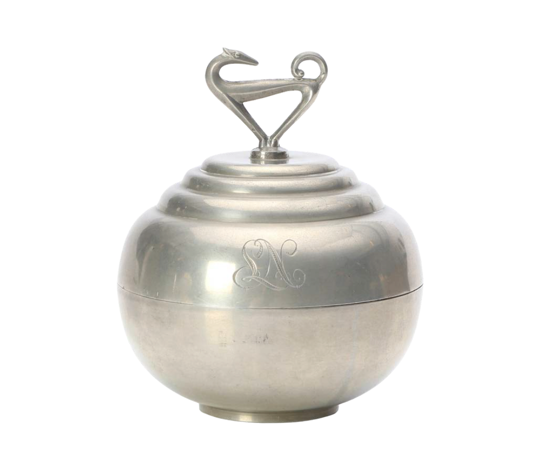 Swedish Grace Lidded Bon Bon Jar by CG Hallberg in the style of Sylvia Stave
