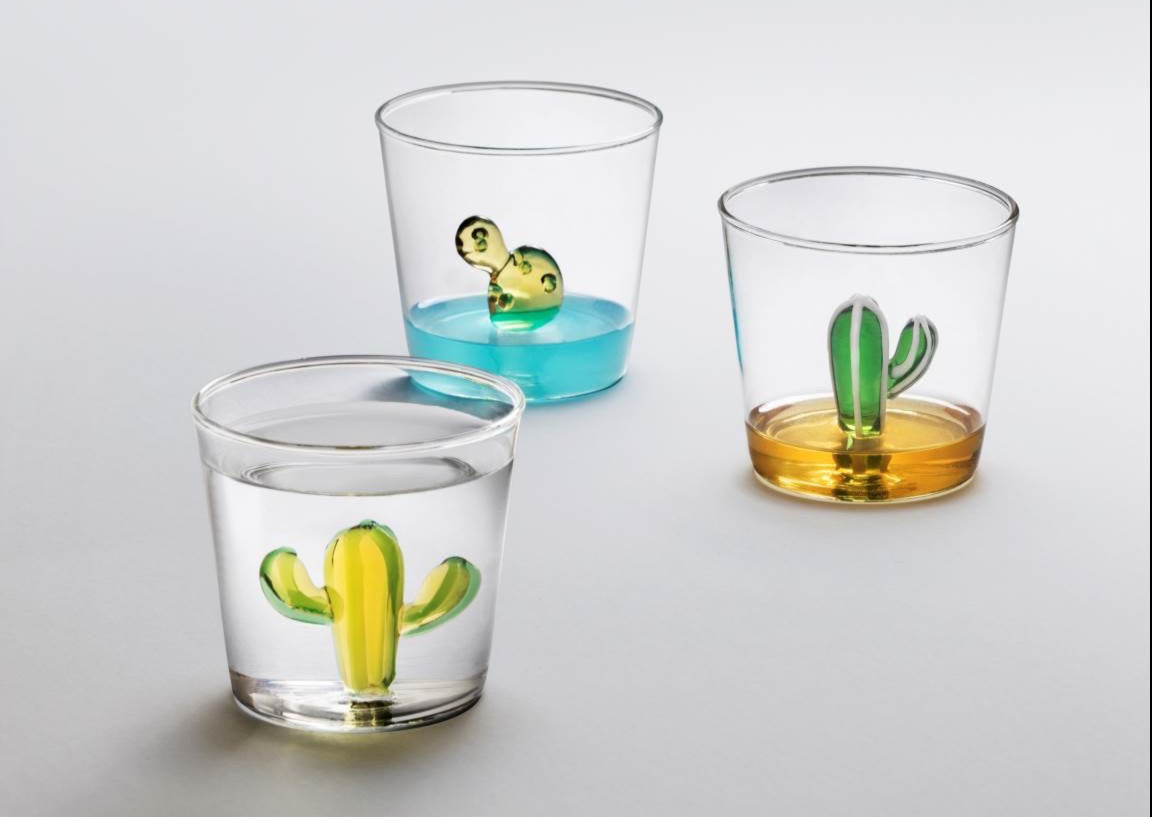 Light Gray Desert Plants - Blue Cactus Tumbler