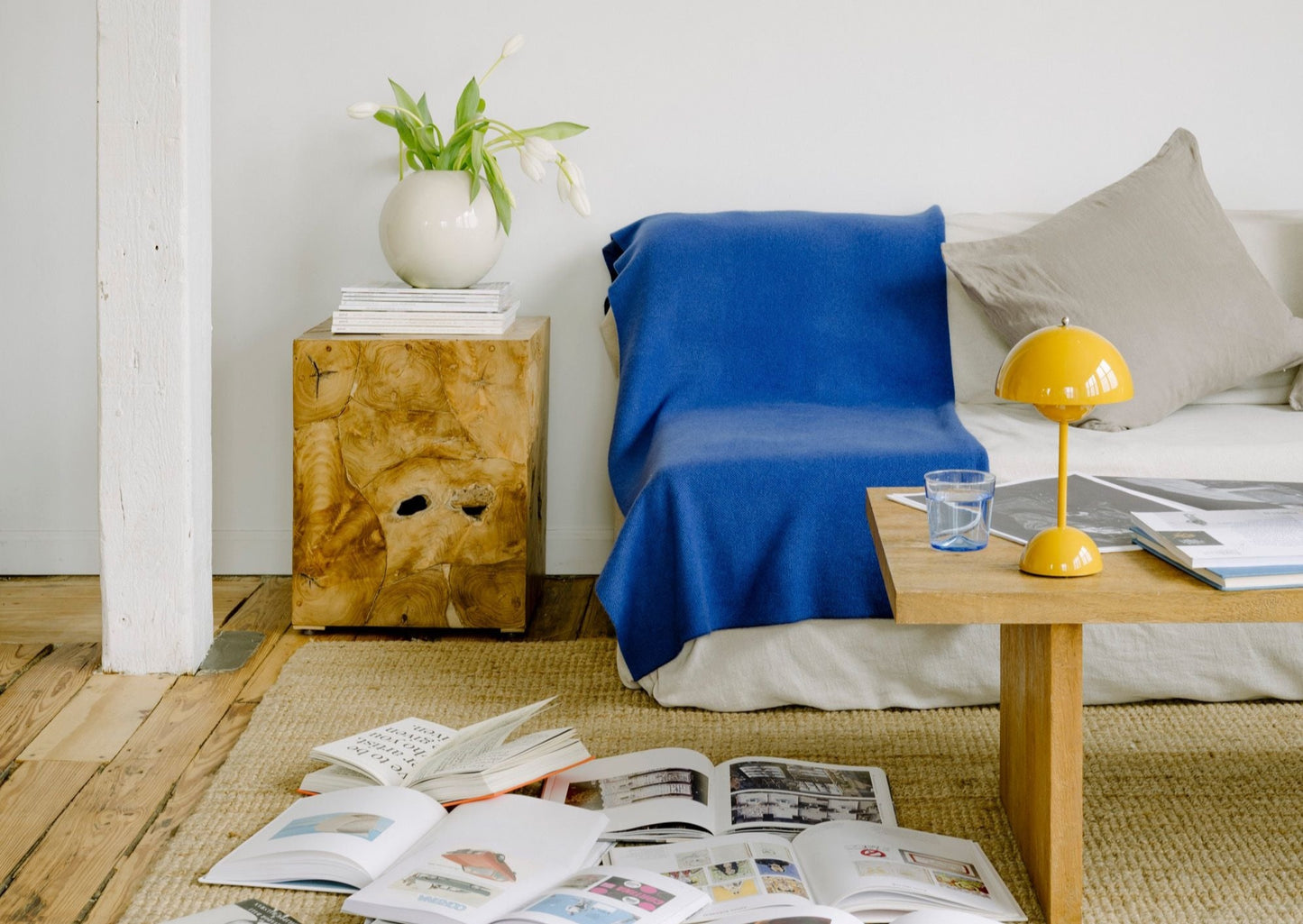 Cashmere Throw Blanket- Lapis