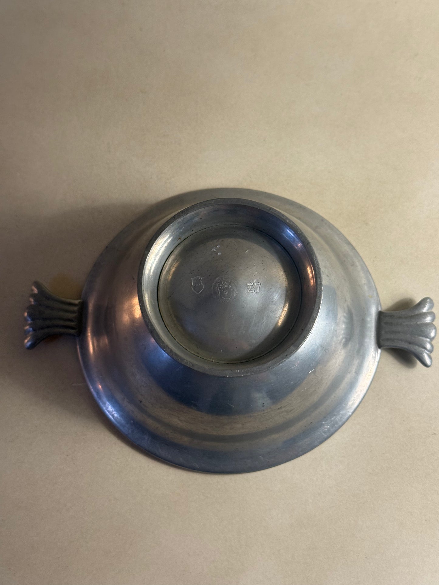 Pewter Footed Bowl with Scalloped Hangers by Svenskt Tenn, Sweden