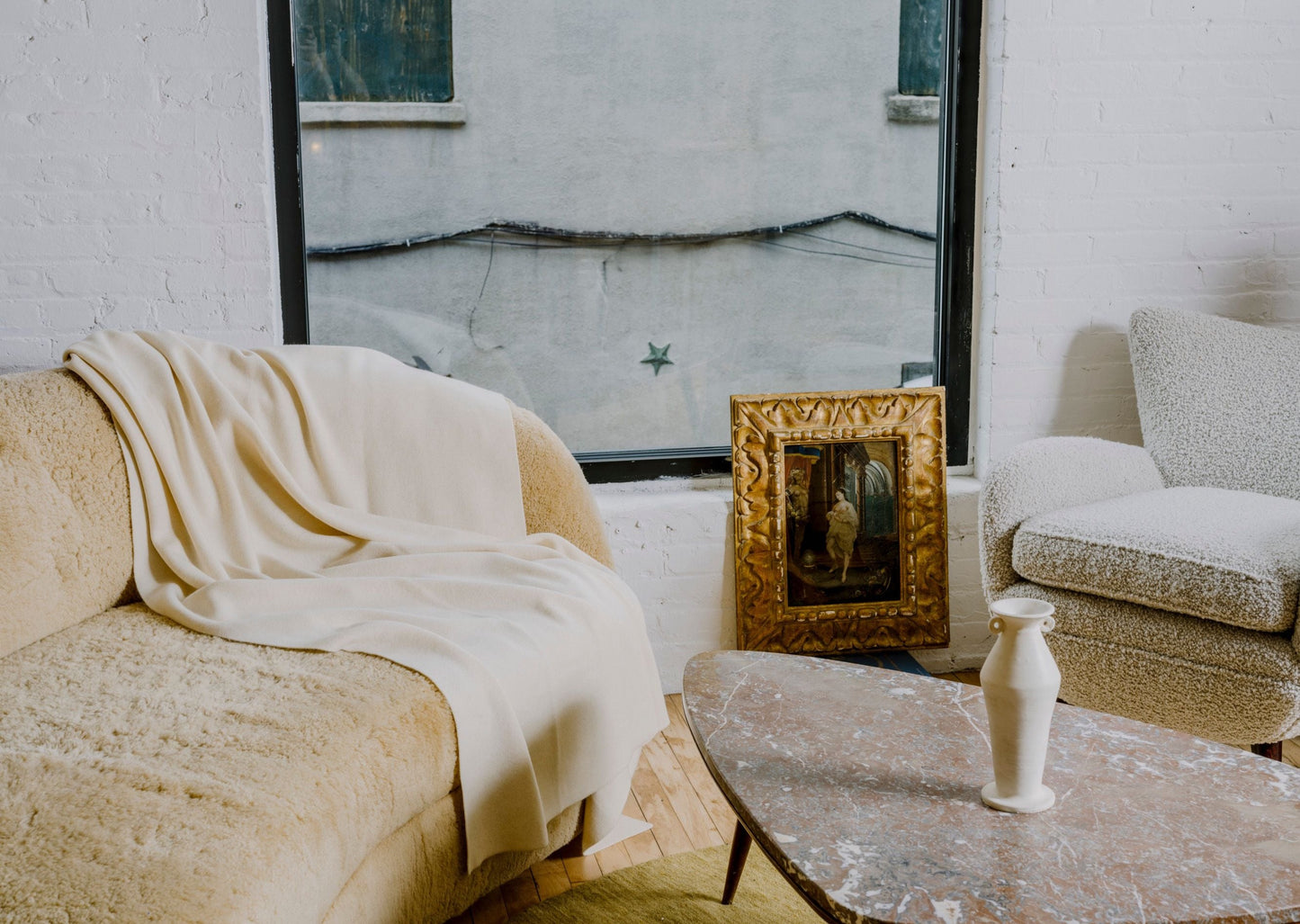 Cashmere Throw Blanket- Ivory