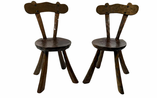 Paire de chaises brutalistes attribuées à Alexandre Noll