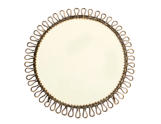 1940's French Brass Table Mirror with Spiral Design