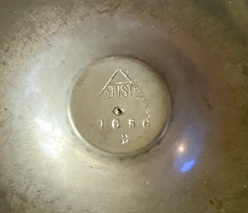1940's Danish Diskometal Catchall Dish with Fish Finial by Just Anderson