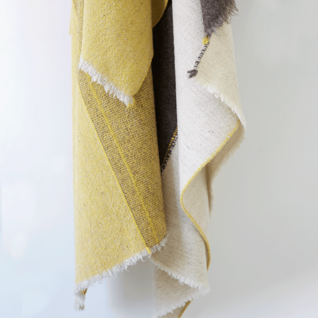 Criss Cross Throw 3 - Dark Grey Mustard