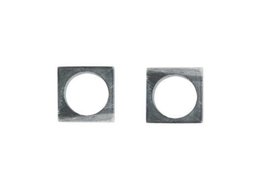 Gray Marble Modernist Napkin Rings (Set of 2)