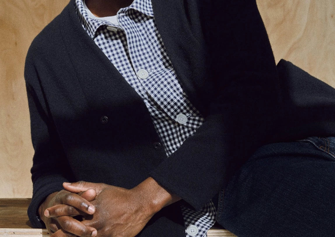 The Double Breasted Cardigan Navy