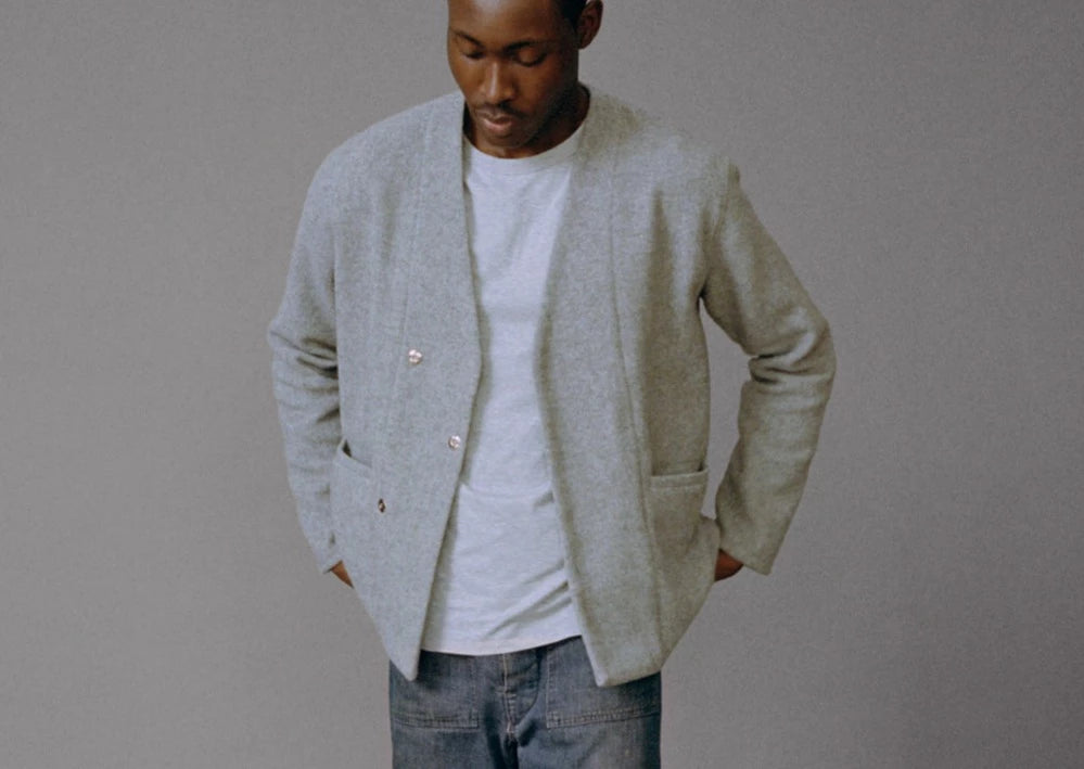 The Double Breasted Cardigan Heather Grey