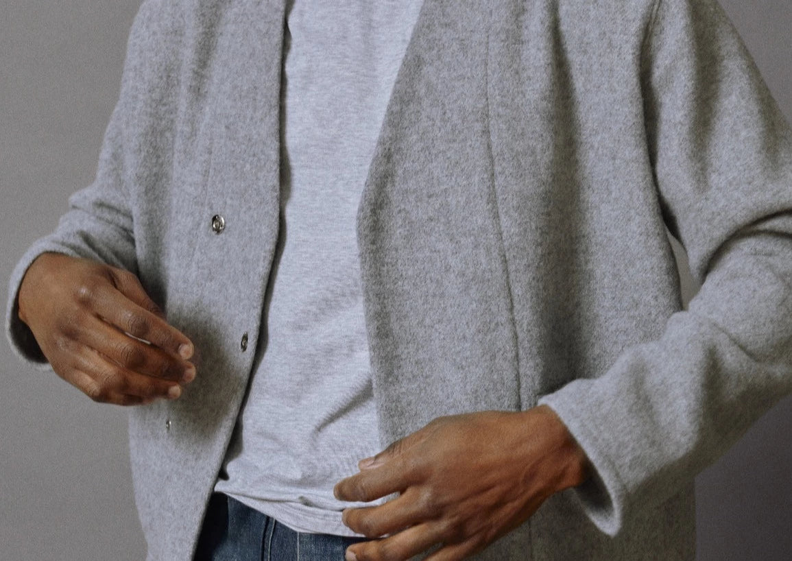 The Double Breasted Cardigan Heather Grey