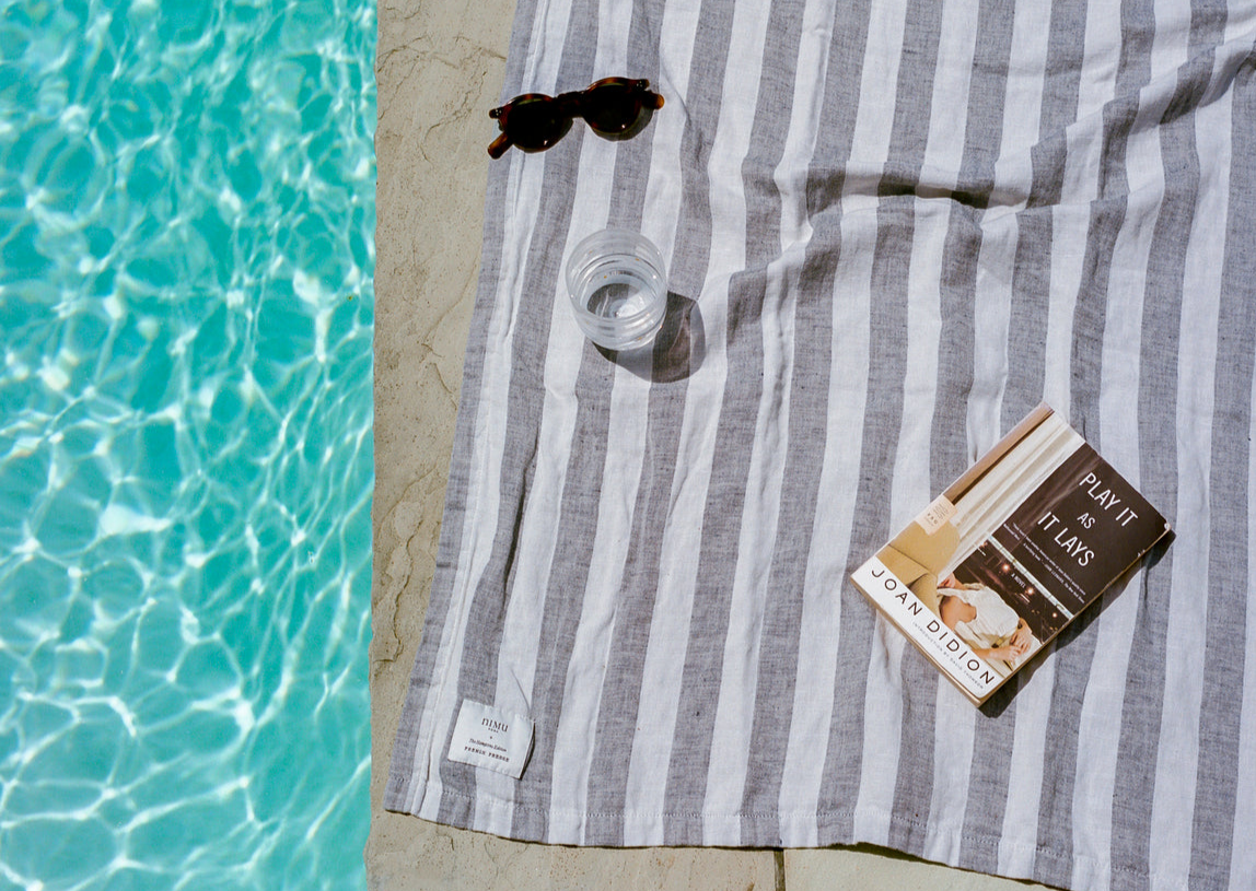 Dark Gray Beach Towel: Hamptons Edition