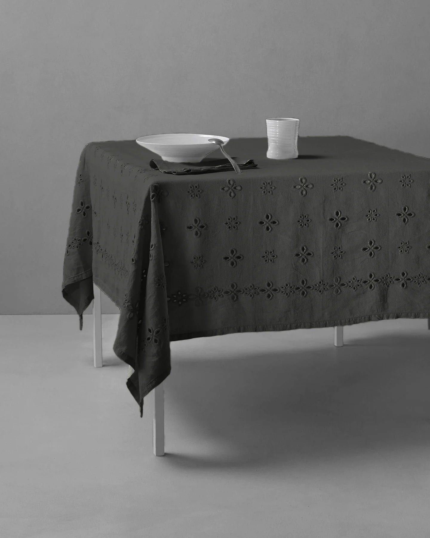 Dim Gray Bijou Tablecloth