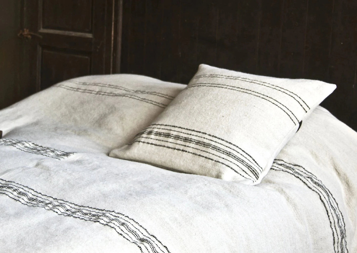 Black Moroccan Stripe Coverlet