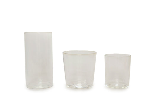 Light Gray Handblown Tumbler-Clear