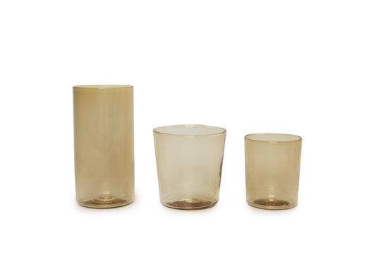 Tan Handblown Tumbler-Topaz