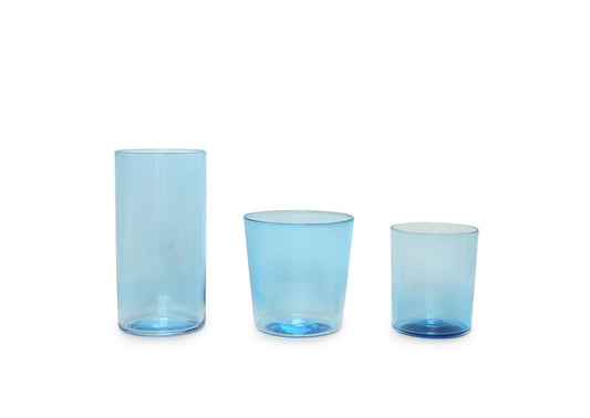 Light Steel Blue Handblown Tumbler-Aqua