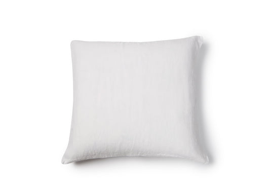 Light Gray Washed Linen Cushion Cover - White