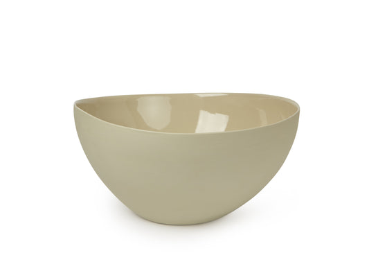 Dark Gray Onda Serving Bowl-Bone