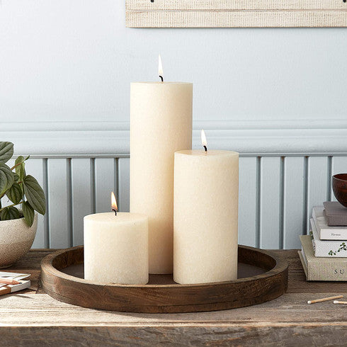 Light Gray Timberline Pillar Candle