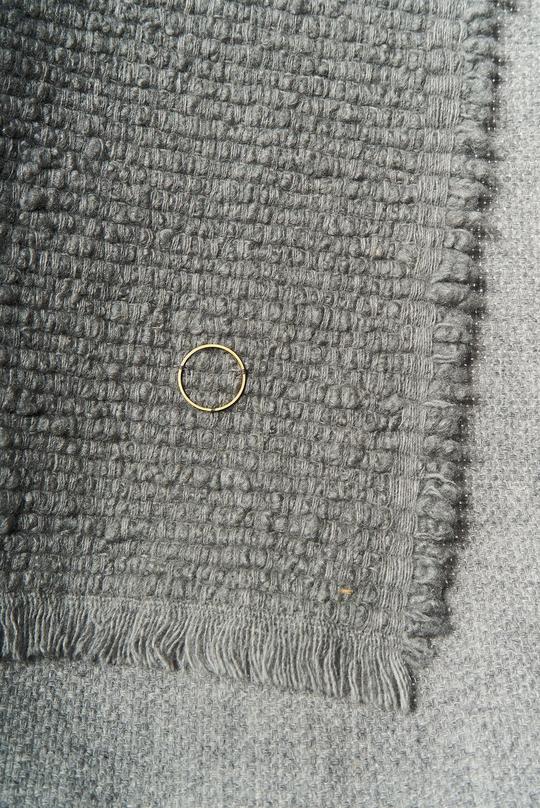 Kalin Woven Wool/Silk/Cashmere Throw in Slate Grey