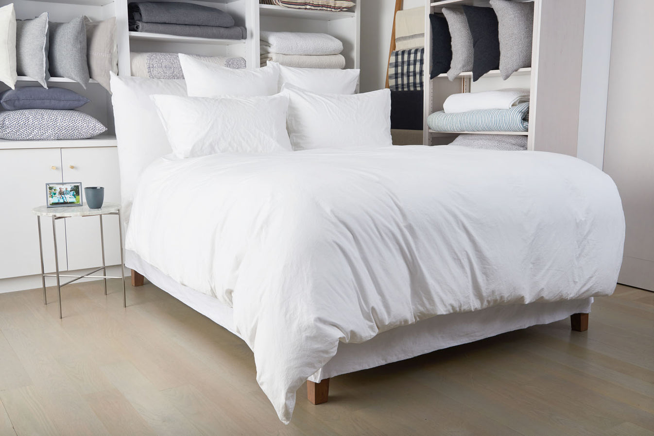 Light Gray Relaxed Percale Fitted Sheet