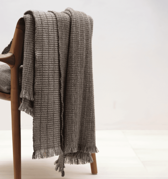Light Gray Tile Throw - Stone