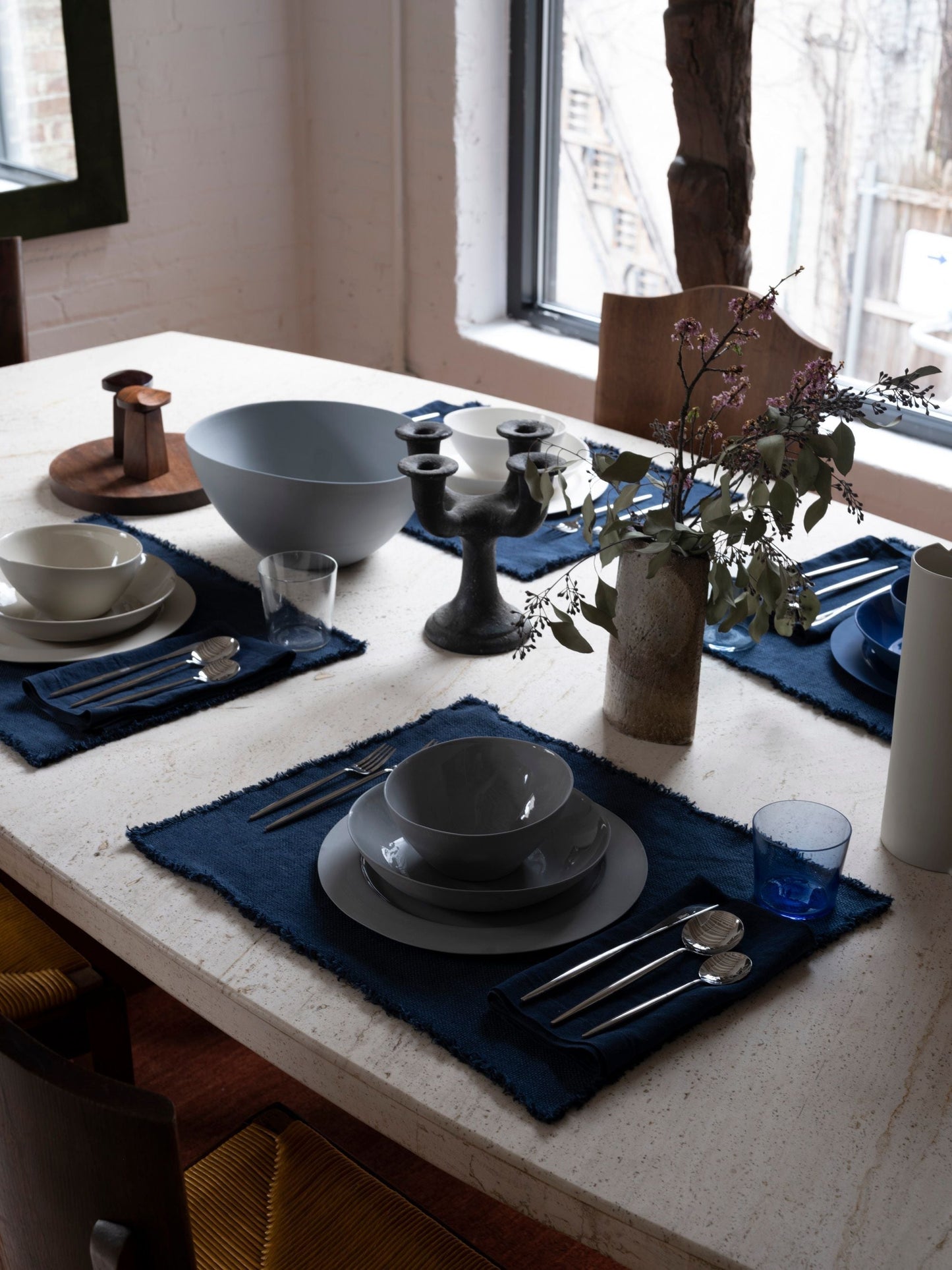Dark Slate Gray Onda Bowl-White