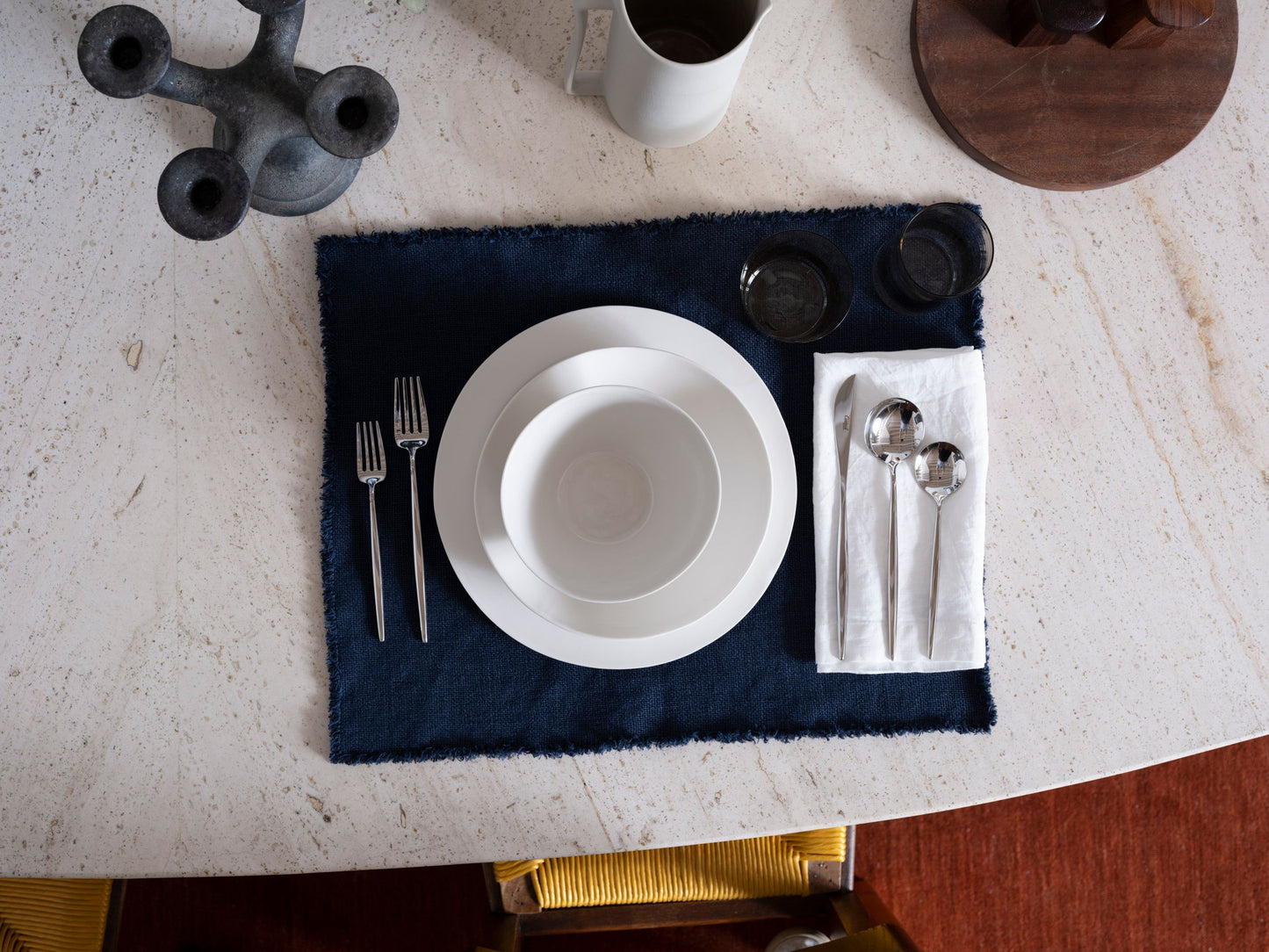 Gray Maya Placemat - Bianco