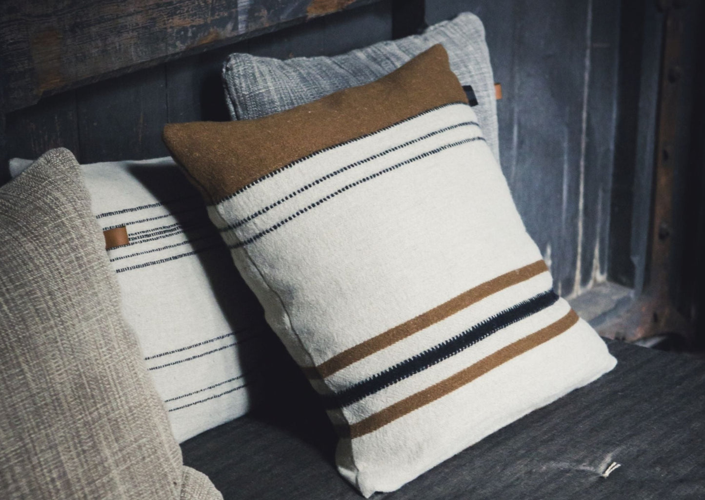 Foundry Cushion Case - Beeswax Stripe