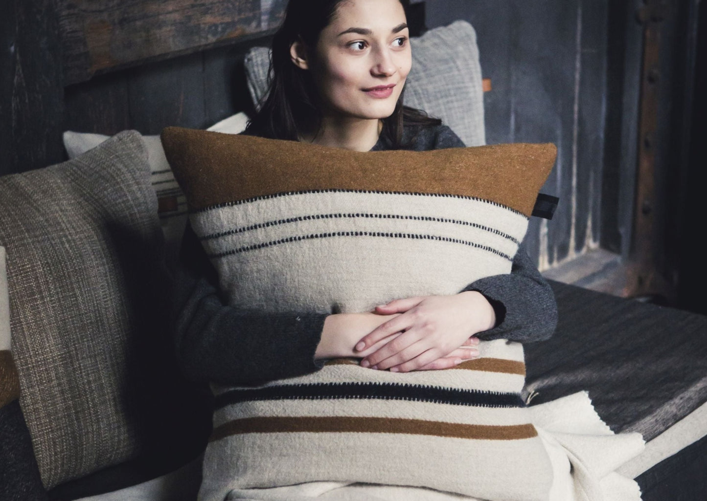 Foundry Cushion Case - Beeswax Stripe