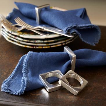 Silver-Plated Modernist Napkin Rings (Set of 2)