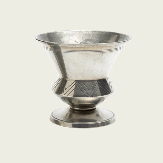 1930's Swedish Polished Pewter Footed Wide Mouth Vase / Bowl by GAB Tenn