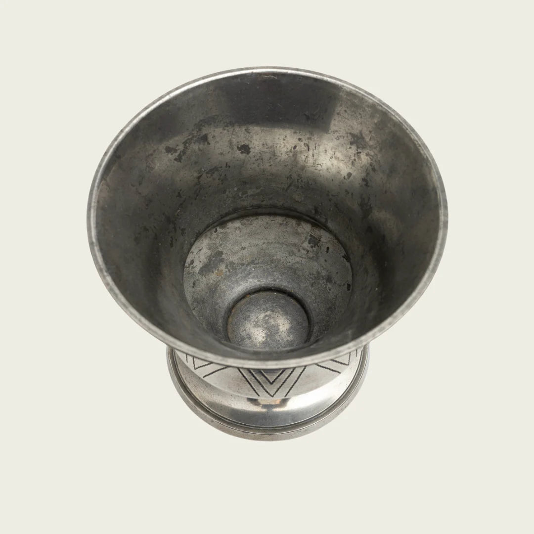 1930's Swedish Polished Pewter Footed Wide Mouth Vase / Bowl by GAB Tenn