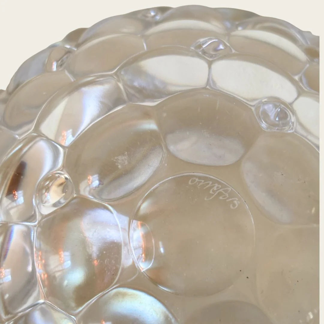 1970's Crystal Bowl by Orrefors with Bubble Surface