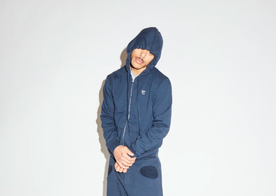 TRIDENT LOGO ZIP-UP HOODIE - Blue