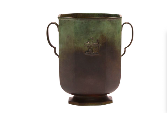 1930's Swedish Grace Patinated Bronze Vessel by Jacob Ängman for GAB Brons, Model “330"