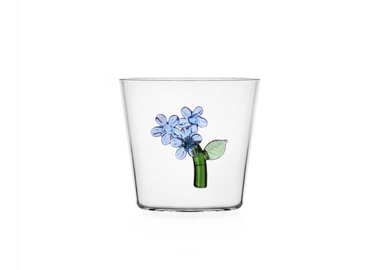 Botanica - Light blue flower tumbler