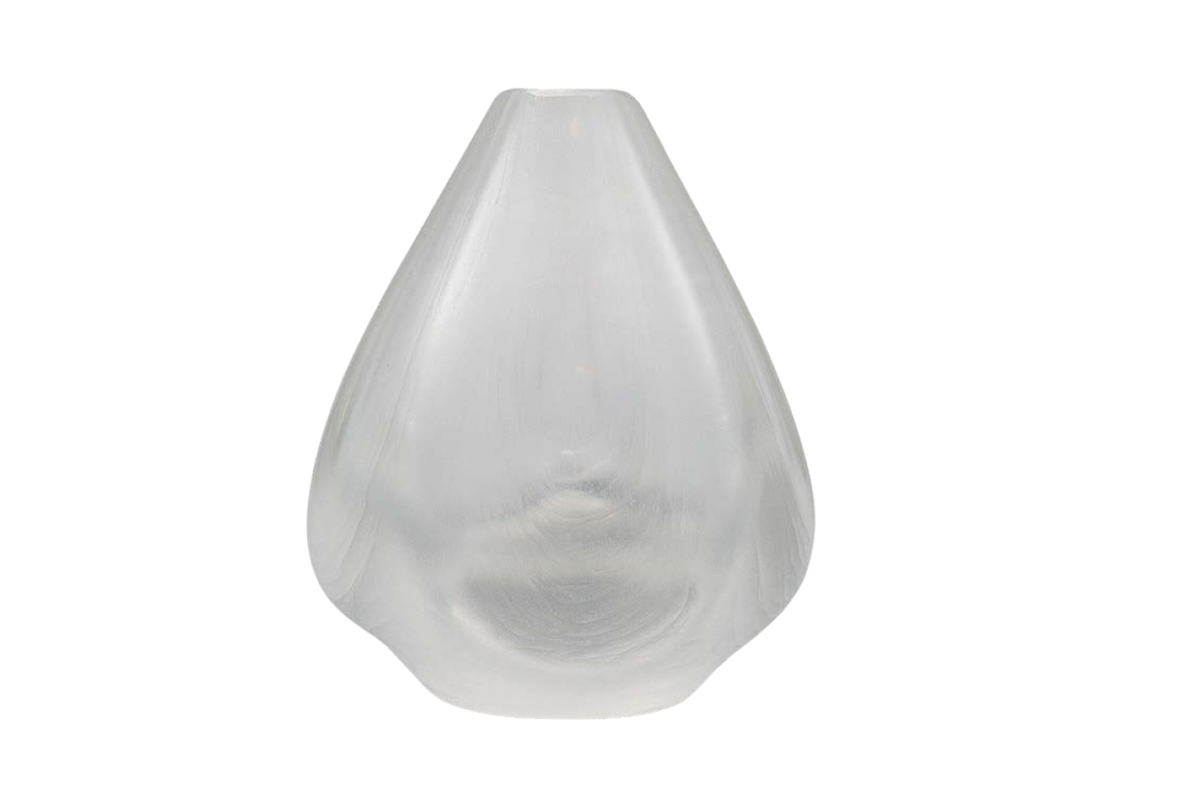 Sandblasted Tear Drop Glass Vase by Hanns and Rainer Model from Stuttgart Workshop